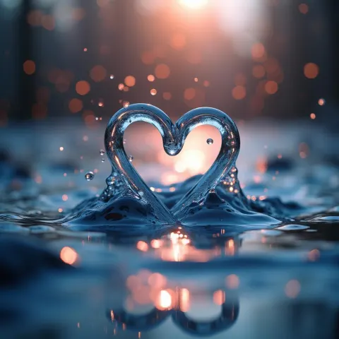 Heart Shaped Water Formation in Ethereal Bokeh