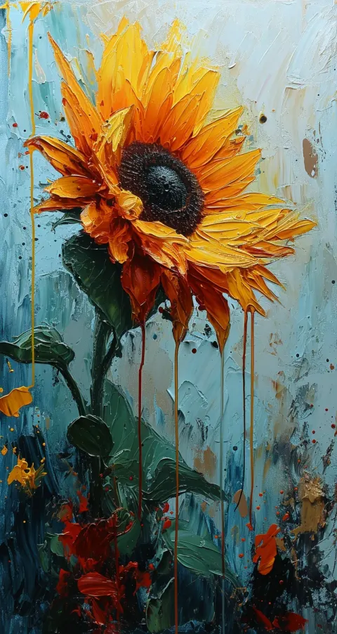 Sunflower Psychedelic Surrealist Painting