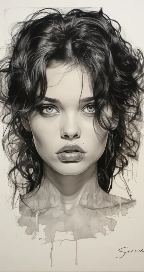 Pencil Sketch Beautiful Women