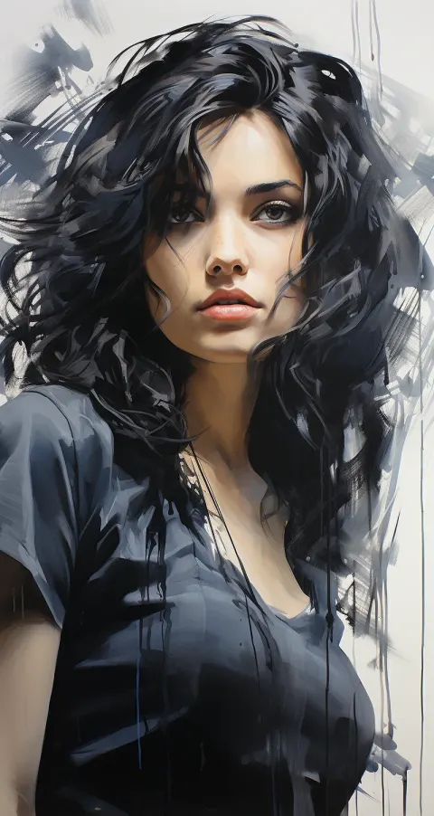 Drawing Beautiful Woman Portrait Sketchbook