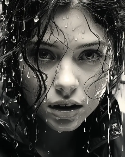 Woman Face Water Drops Pictures Girl From