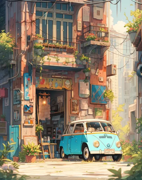 Colorful Building Visual Study Art
