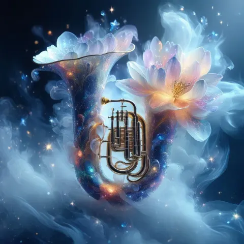 Celestial Tuba Crafted From Glowing Petals