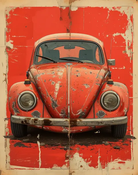 Beetle Vintage Poster Visual Study Art