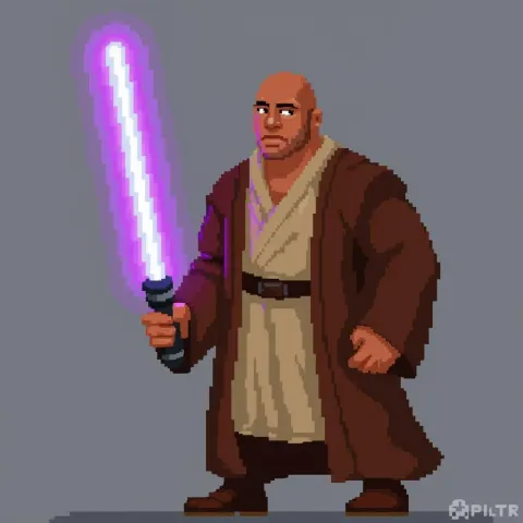 Dwayne Johnson as an 8 Bit Jedi