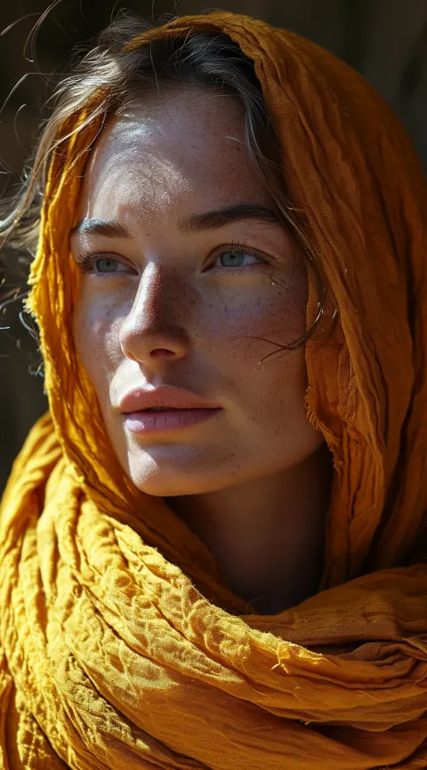 Woman Wearing Yellow Scarf