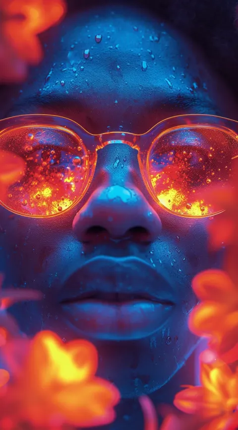 Man Wearing Glasses Colors Flamingos
