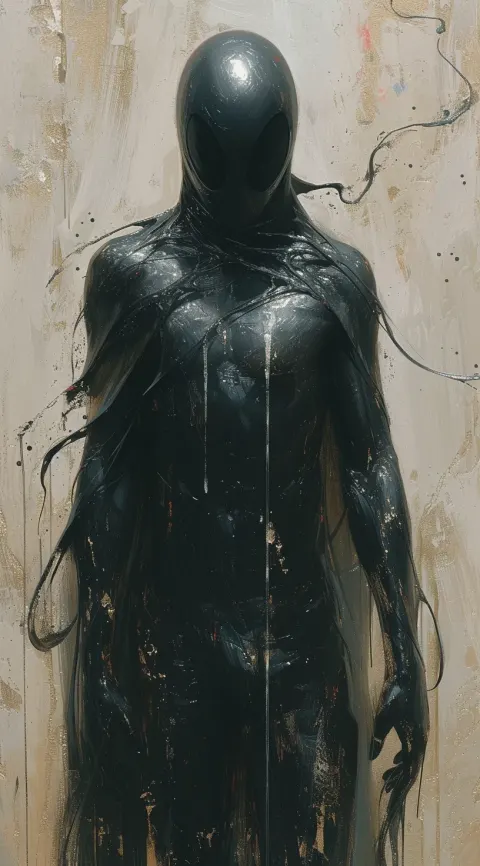 Man Black Silver Paint Covering