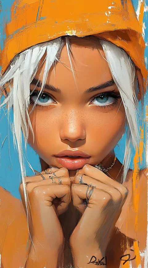 Girl White Hair Visual Study Art