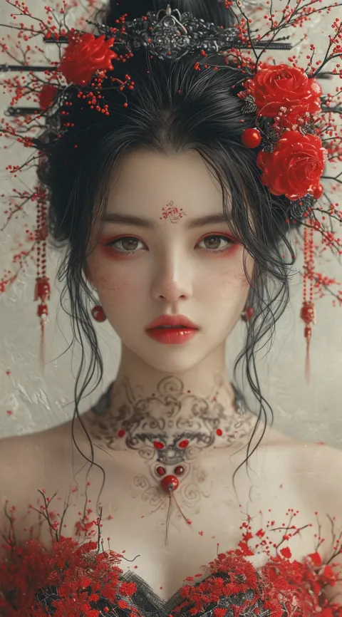 Chinese Poster Representing Woman Traditional Costume