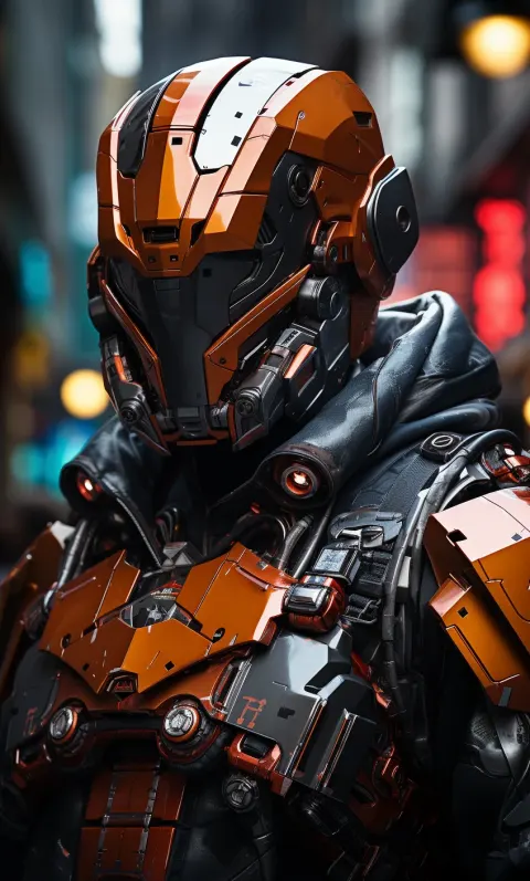 Cyber Soldier Dressed Futurist Gear Carrying Cape