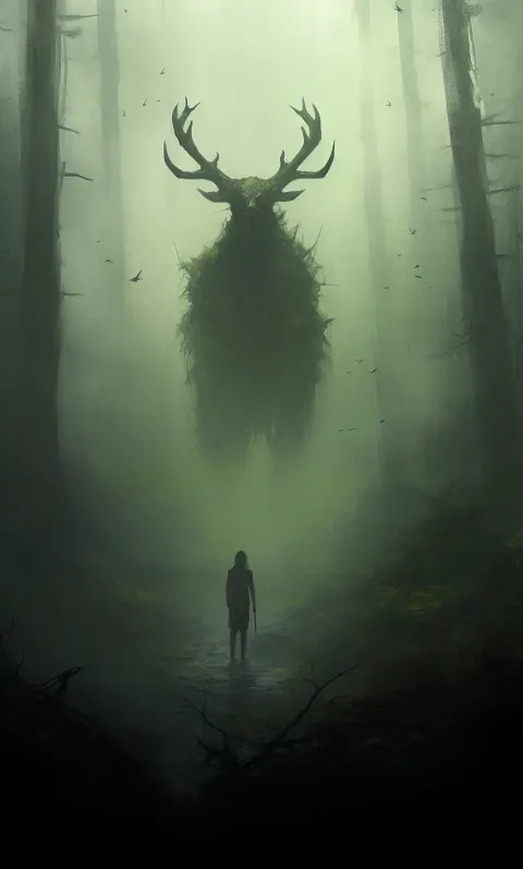 Huge Demon Coming Out Forest