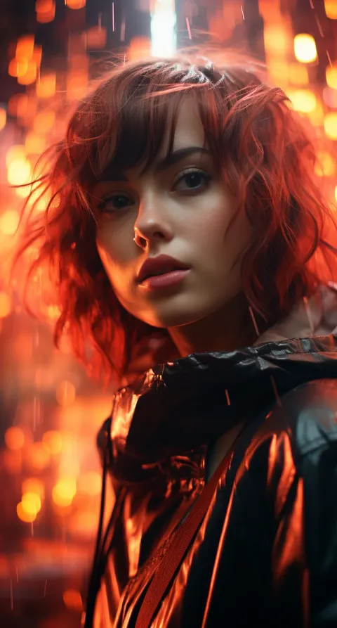 Girl Short Hair Cyberpunk Portrait
