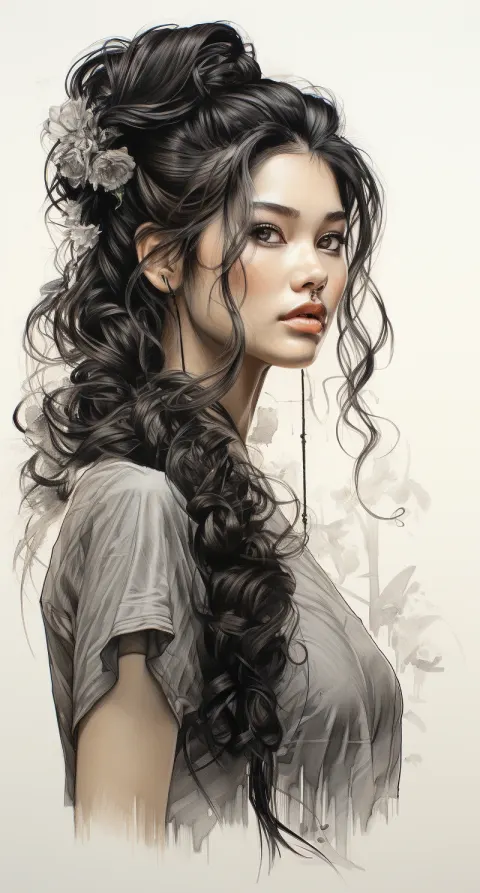 Japanese Woman Side View Sketch