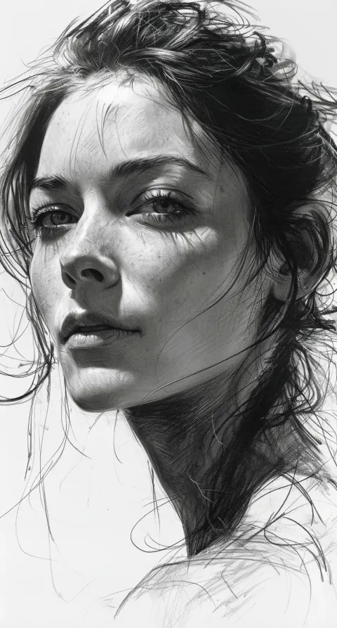 Woman Face Pencil Sketch