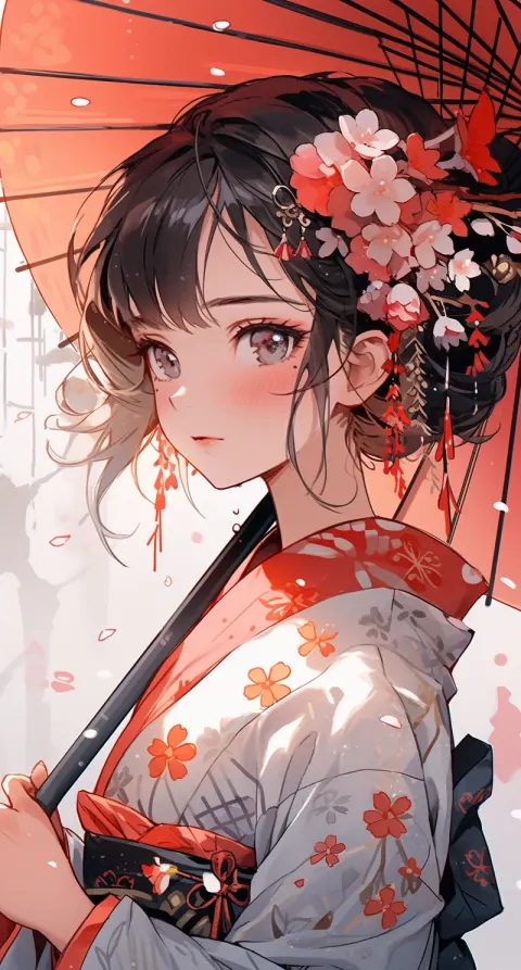 Japanese Girl Umbrella Portrait