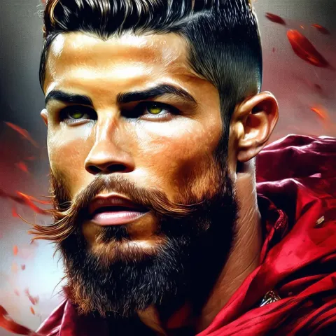 Cristiano Ronaldo Bearded as a Fantasy Hero
