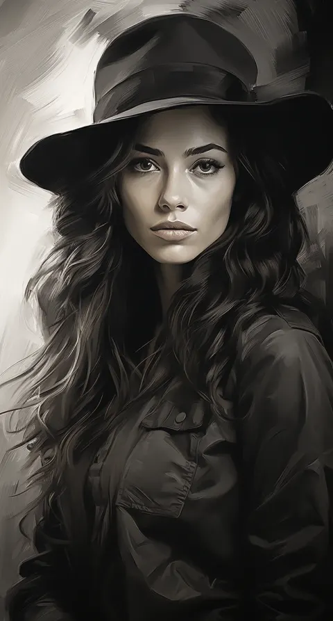 Woman Pencil Drawing Portrait