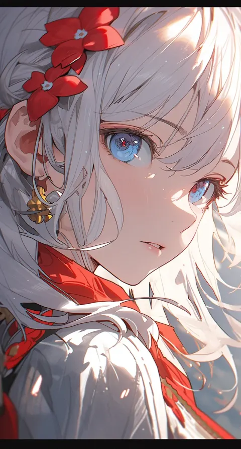 Woman White Hair Blue Eyes