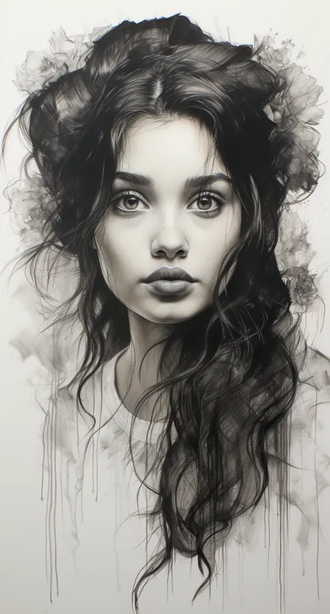 Woman Sketch Portrait Alia Bhatt