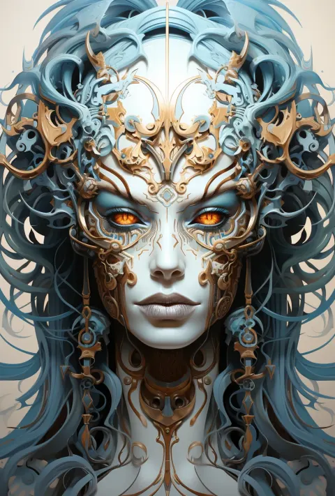 Abstract Head Animal Features