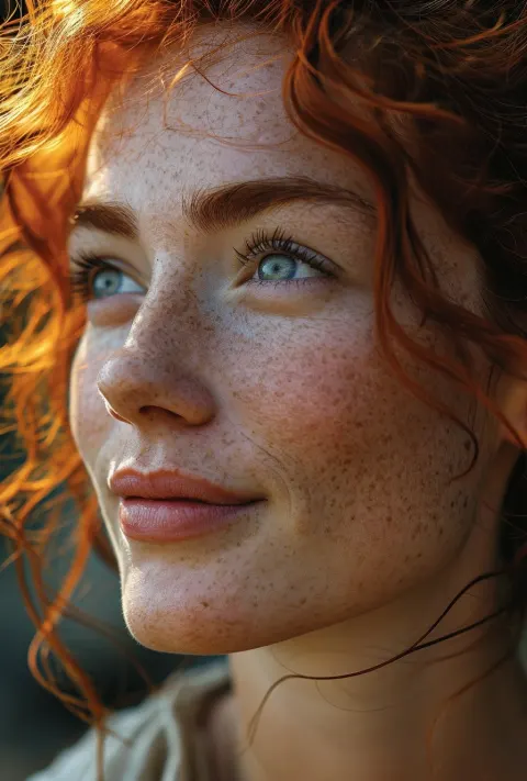 Woman Freckles Smiling Portrait