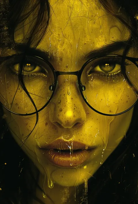 Woman Glasses Water Eyes Portrait
