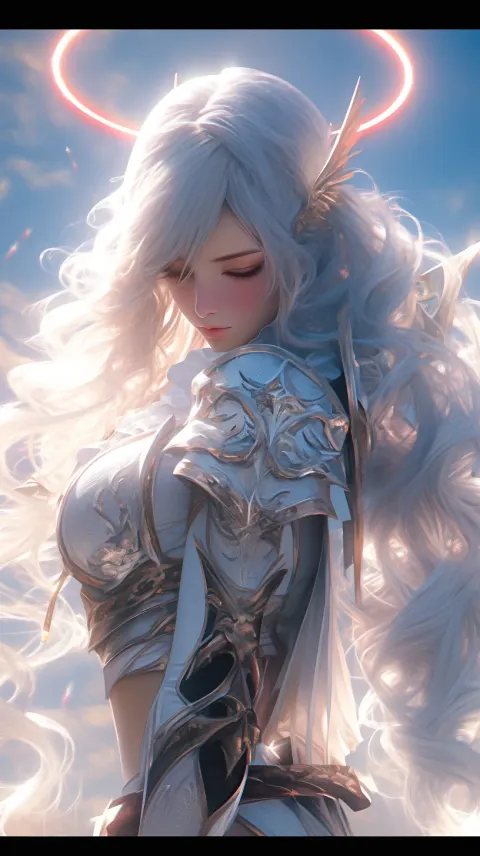 White Woman White Hair Halo