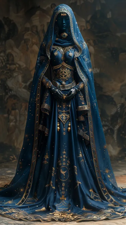 Blue Gold Cosplay Character