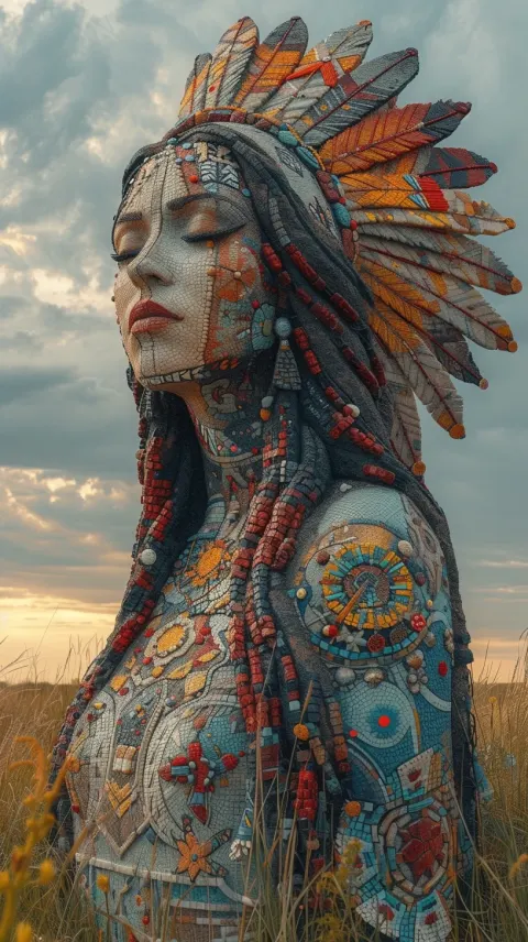 Indian Woman Statue Portrait