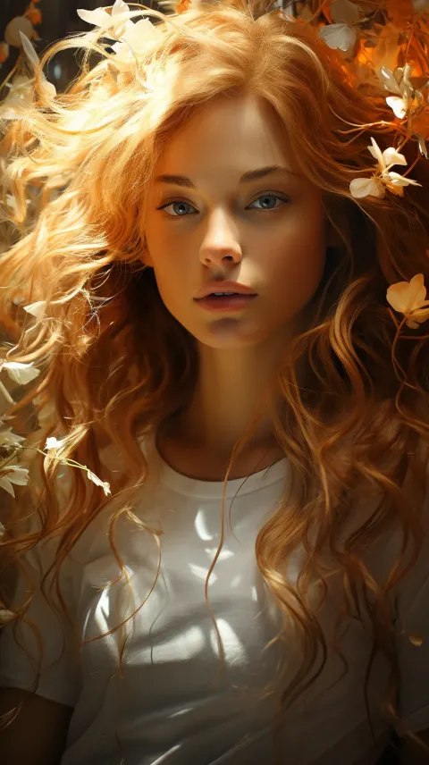 Woman Long Hair White