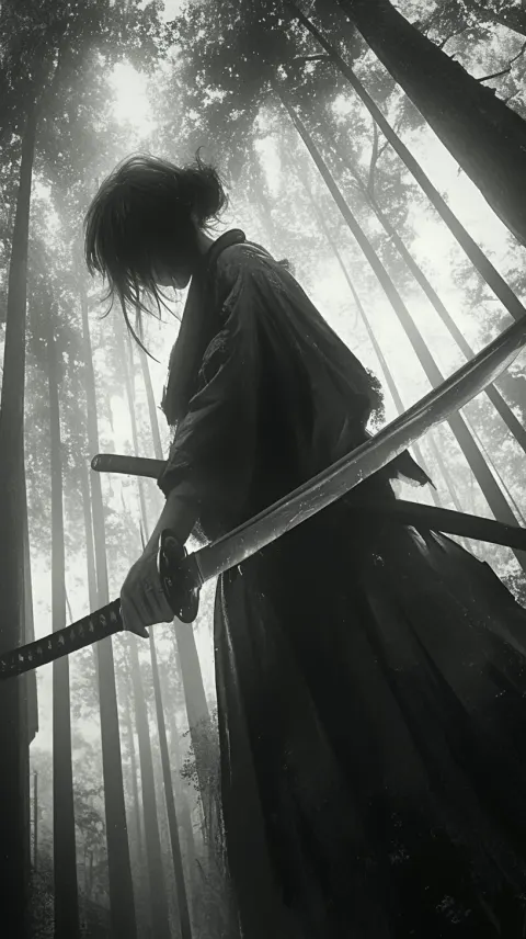 Samurai Sword Woods Portrait