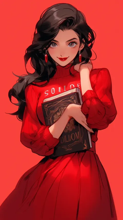 Confident Woman Red Dress Book