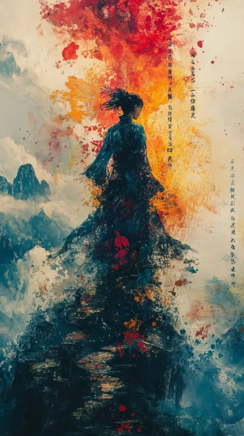 Woman Watercolor Monet Painting