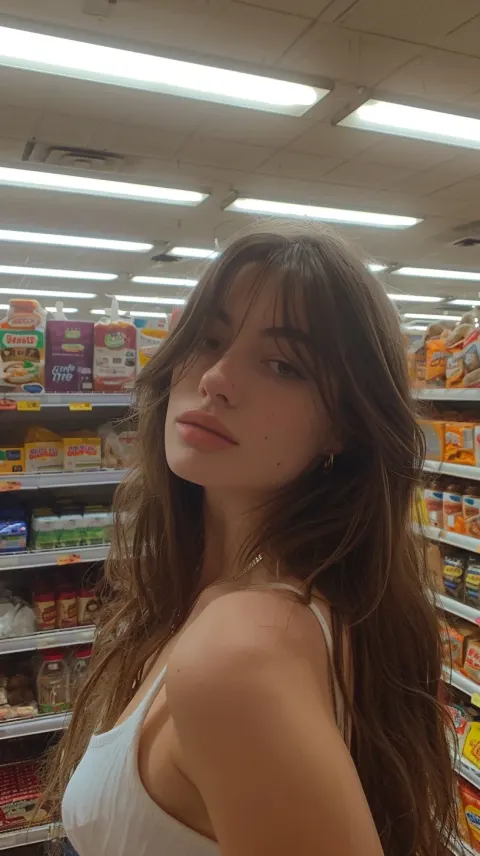 Dirty Woman Grocery Store Selfie