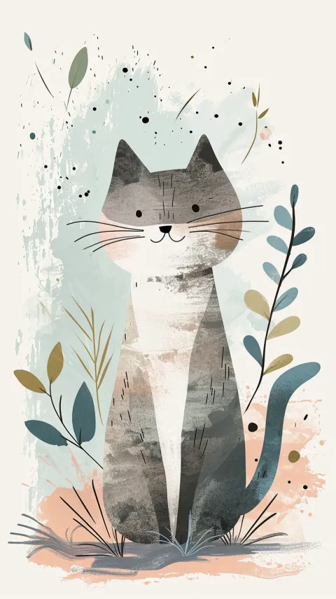 Cute Cat Clipart Pastel Nursery Art