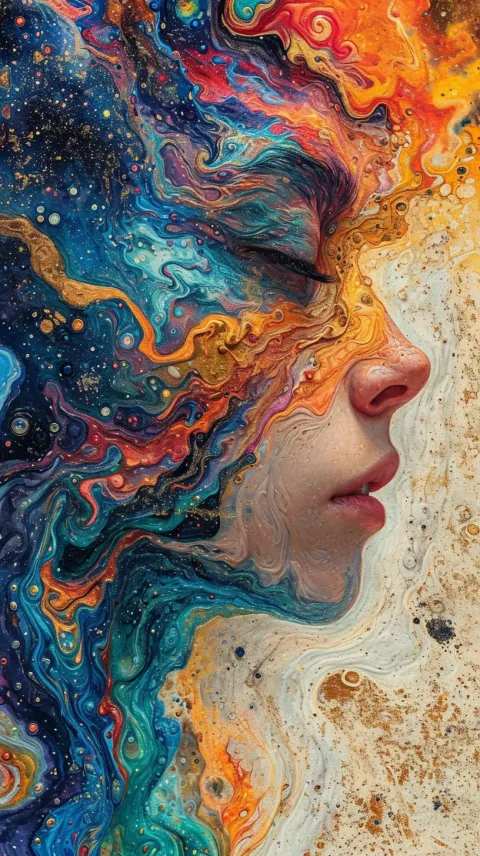 Psychedelic Collage Colorful Explosions Vortex