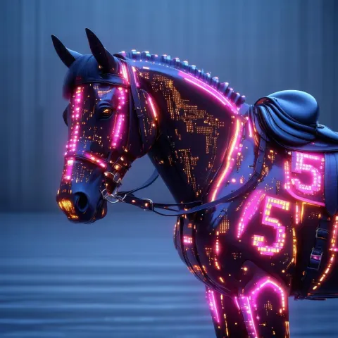Sleek Cyberhorse Numbered Fifty Five in Neon