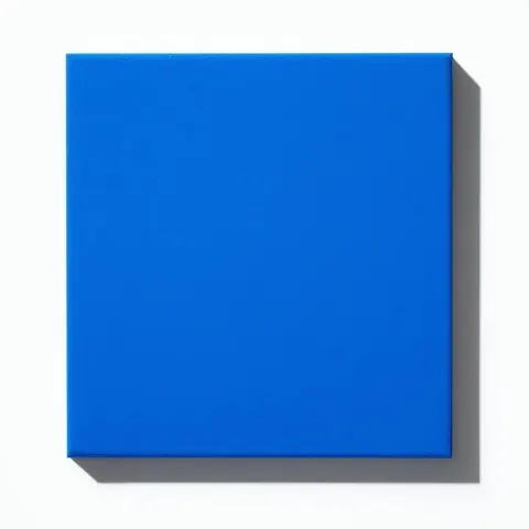 Crisp Blue Square on Pristine White Cinema