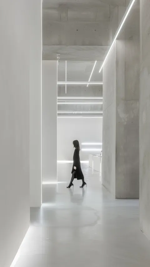 White Fashion Store Minimalist Interior Photography