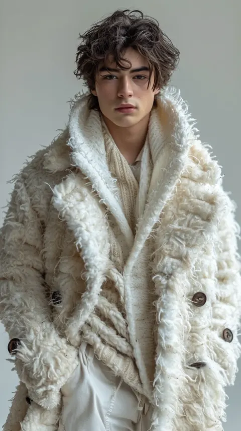 Young Man Professional Fashion Model Studio Portrait