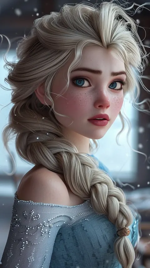 Woman Dress Elsa Frozen Blonde Hair