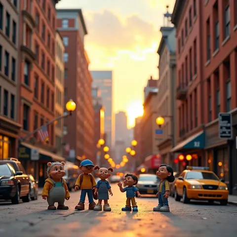 Claymation Downtown Boston With Playful McGinness Characters