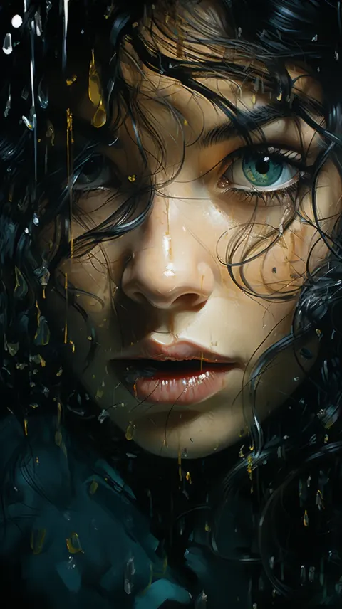 Girl Green Eyes Portrait Elegant Emotive