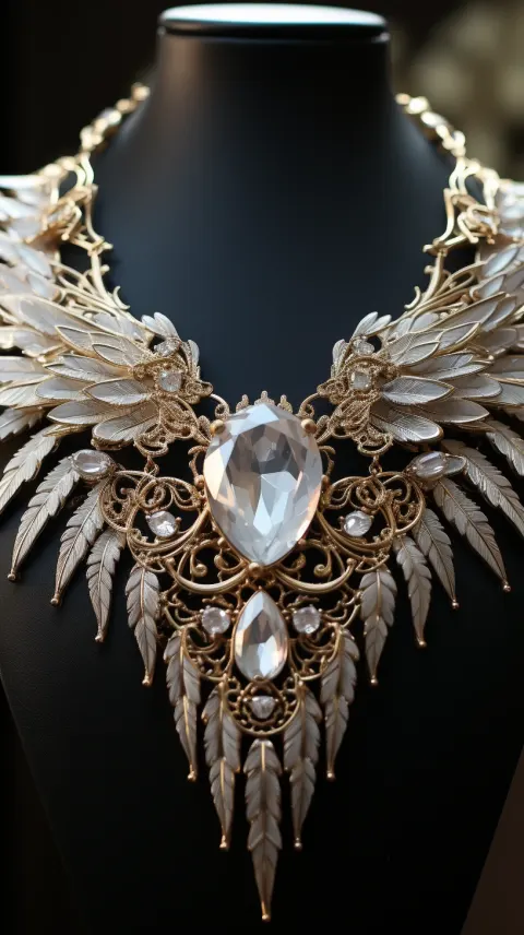 Angel Necklace Crystal Wings Elegant Product