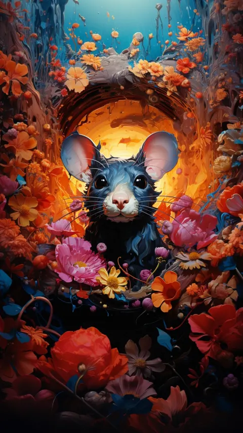 Pop surrealistic black rat