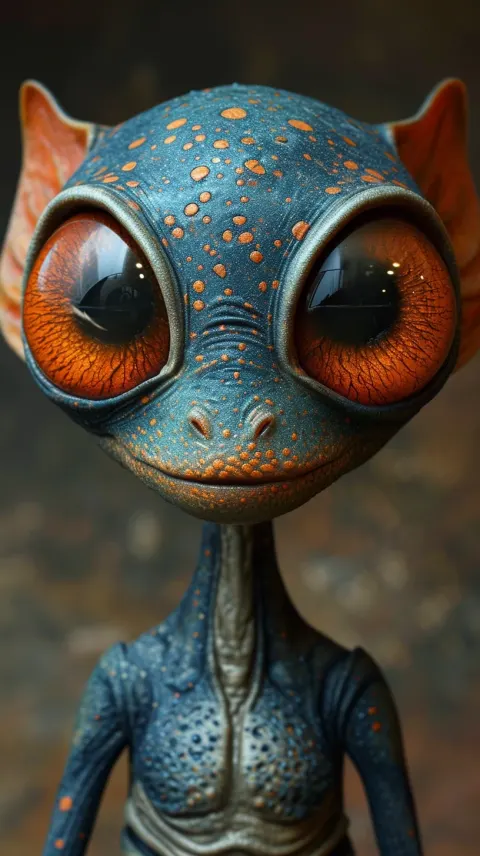 Alien 2D Art Textured Illustrations Dark Gray
