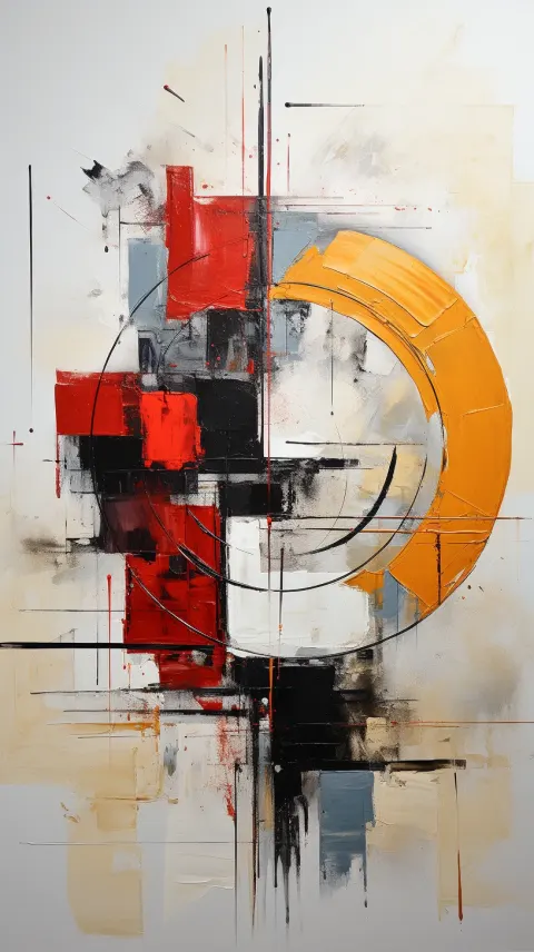 Abstract Realism Orange Grey Bauhaus Cubism