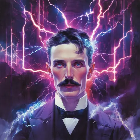 Tesla Wreathed in Cinematic Electric Bolts