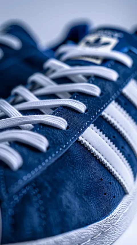Blue Adidas Sneaker Closeup Shot